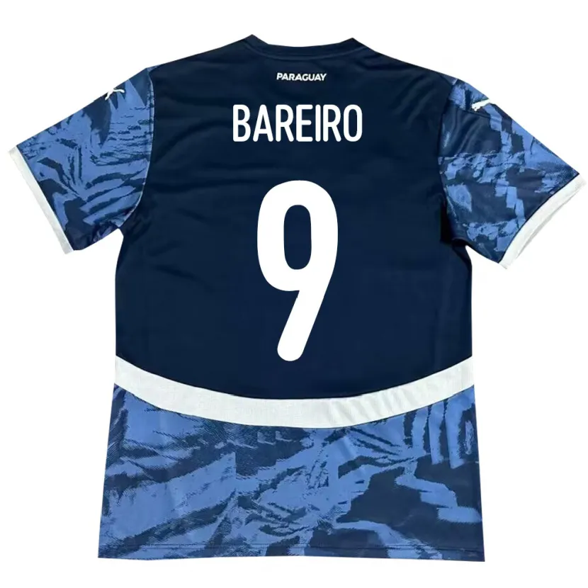 Danxen Mujer Camiseta Paraguay Adam Bareiro #9 Azul 2ª Equipación 24-26 La Camisa