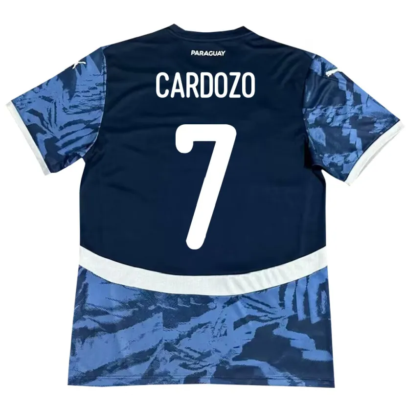 Danxen Mujer Camiseta Paraguay Fernando Cardozo #7 Azul 2ª Equipación 24-26 La Camisa