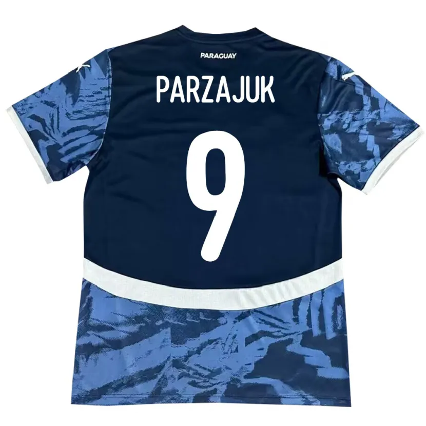 Danxen Mujer Camiseta Paraguay Kevin Parzajuk #9 Azul 2ª Equipación 24-26 La Camisa