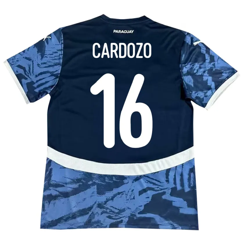 Danxen Mujer Camiseta Paraguay Juan Cardozo #16 Azul 2ª Equipación 24-26 La Camisa