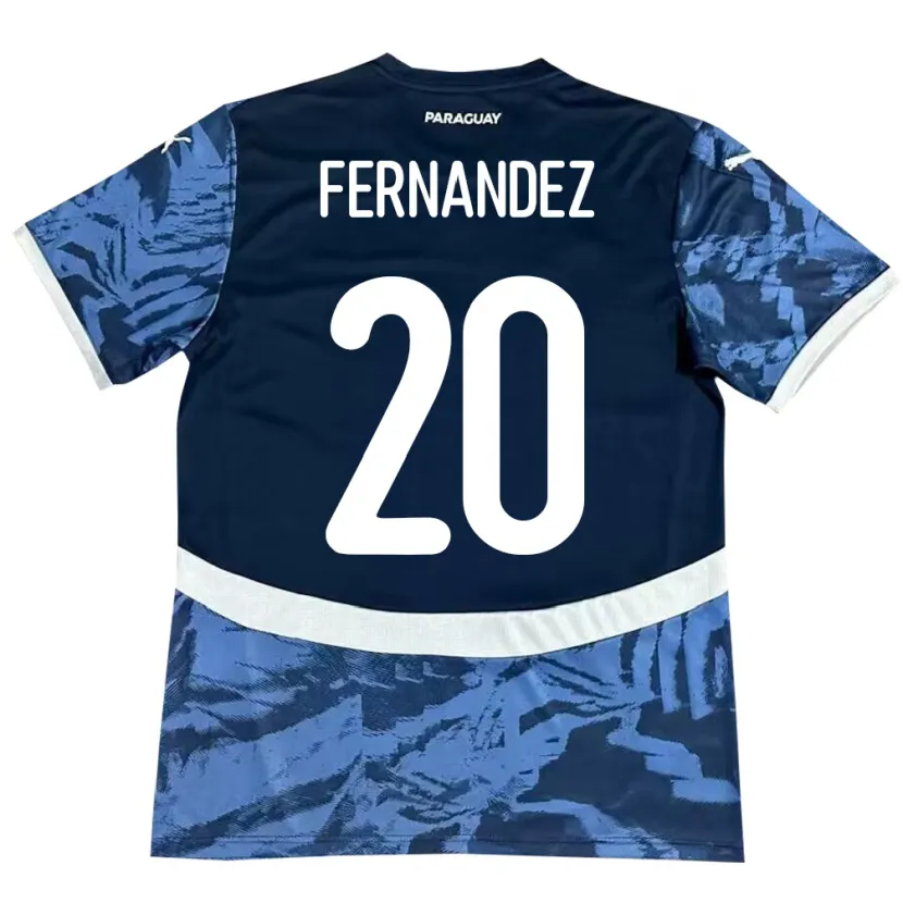 Danxen Mujer Camiseta Paraguay Marcelo Fernández #20 Azul 2ª Equipación 24-26 La Camisa