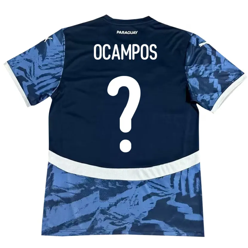Danxen Mujer Camiseta Paraguay Santiago Ocampos #0 Azul 2ª Equipación 24-26 La Camisa