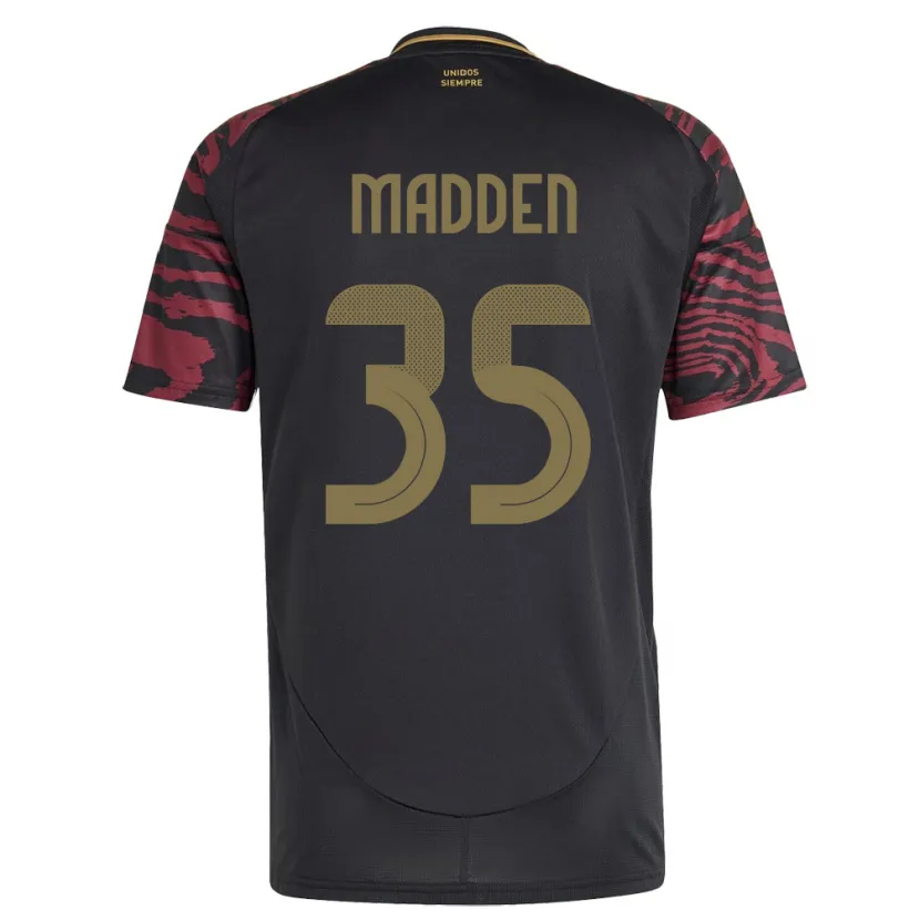 Danxen Mujer Camiseta Perú Savannah Madden #35 Negro 2ª Equipación 24-26 La Camisa