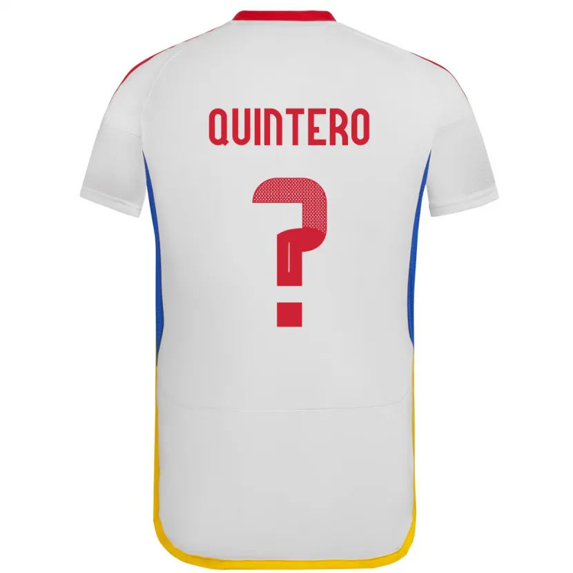 Danxen Mujer Camiseta Venezuela Teo Quintero #0 Blanco 2ª Equipación 24-26 La Camisa