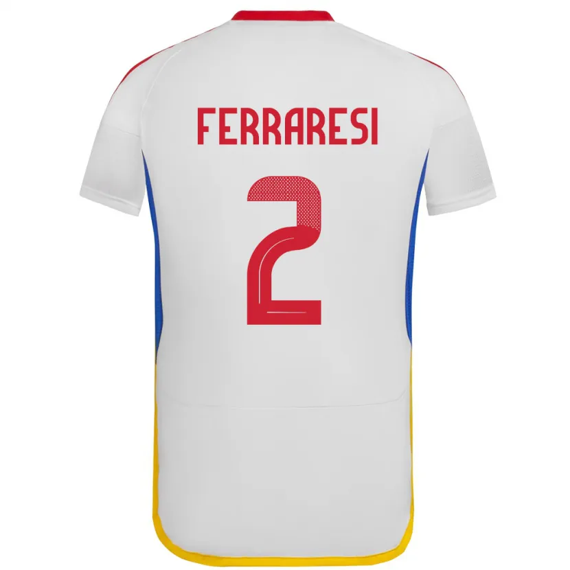 Danxen Mujer Camiseta Venezuela Nahuel Ferraresi #2 Blanco 2ª Equipación 24-26 La Camisa