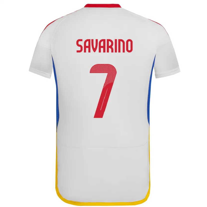 Danxen Mujer Camiseta Venezuela Jefferson Savarino #7 Blanco 2ª Equipación 24-26 La Camisa