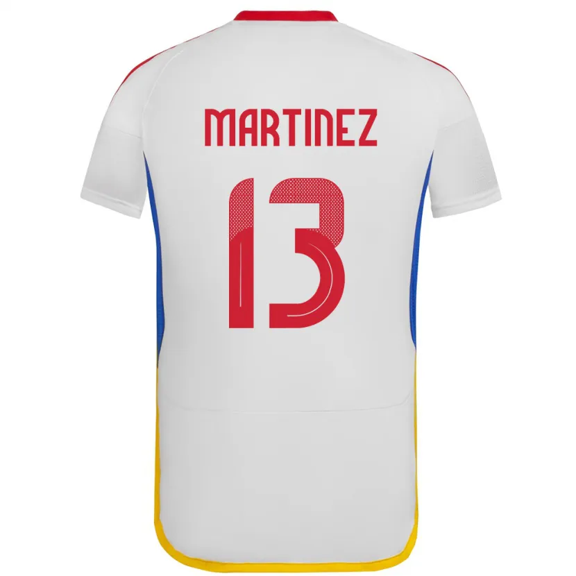 Danxen Mujer Camiseta Venezuela José Martínez #13 Blanco 2ª Equipación 24-26 La Camisa