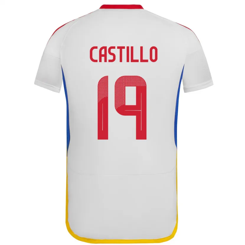 Danxen Mujer Camiseta Venezuela Bryan Castillo #19 Blanco 2ª Equipación 24-26 La Camisa