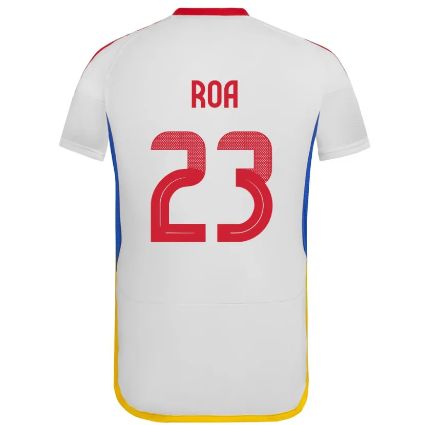 Danxen Mujer Camiseta Venezuela Keiber Roa #23 Blanco 2ª Equipación 24-26 La Camisa