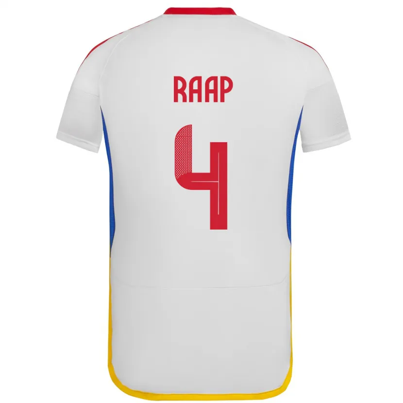 Danxen Mujer Camiseta Venezuela Yiandro Raap #4 Blanco 2ª Equipación 24-26 La Camisa