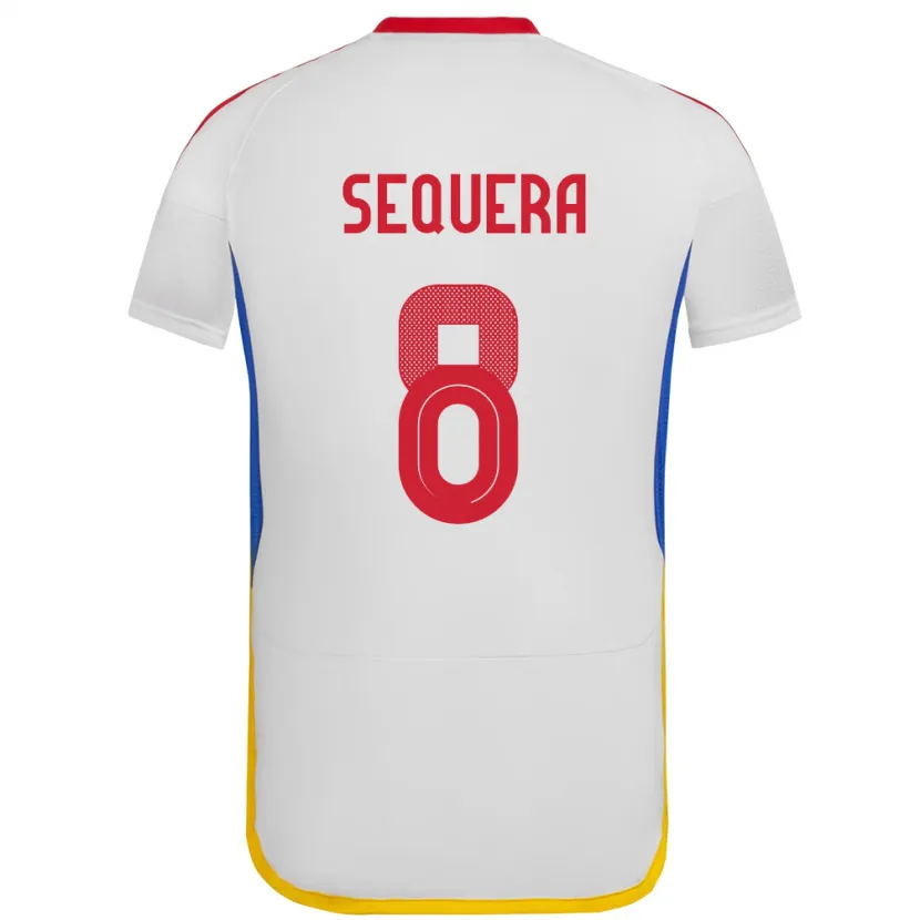 Danxen Mujer Camiseta Venezuela Giovanny Sequera #8 Blanco 2ª Equipación 24-26 La Camisa