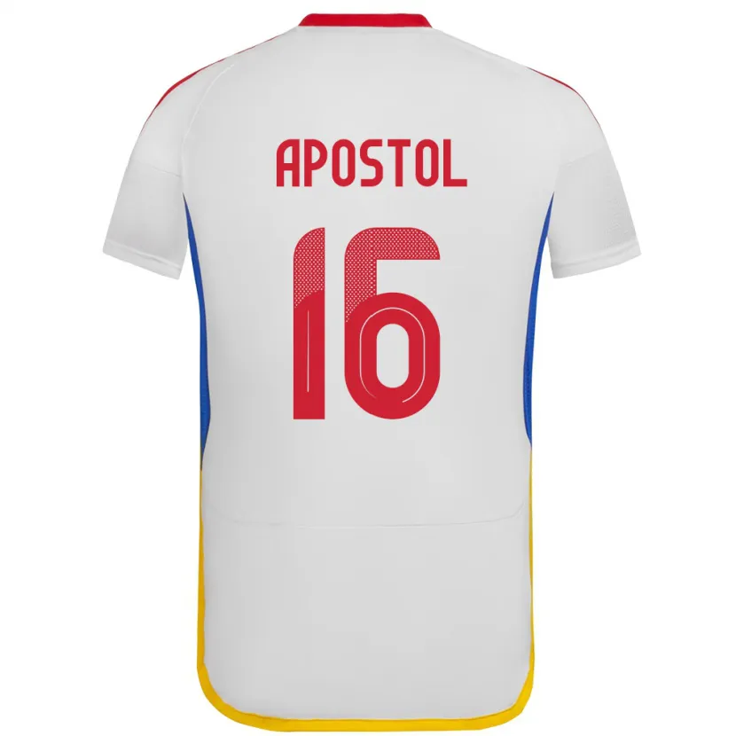 Danxen Mujer Camiseta Venezuela Floriangel Apóstol #16 Blanco 2ª Equipación 24-26 La Camisa