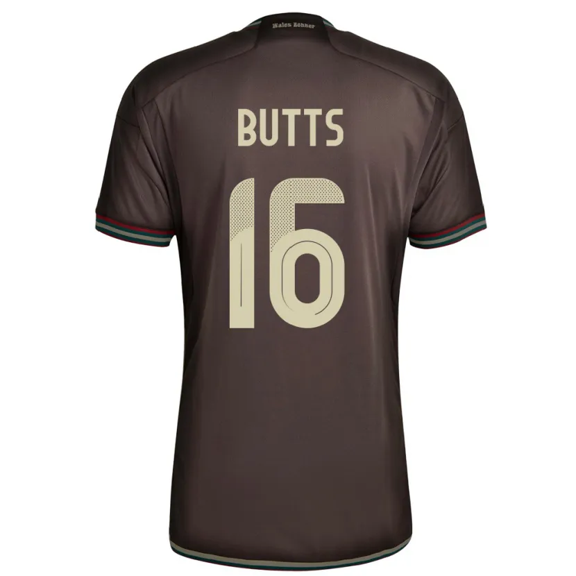 Danxen Mujer Camiseta Jamaica Njeri Butts #16 Marrón Noche 2ª Equipación 24-26 La Camisa