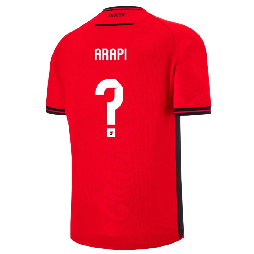 Danxen Niño Camiseta Albania Uesli Arapi #0 Rojo Negro 1ª Equipación 26-28 La Camisa