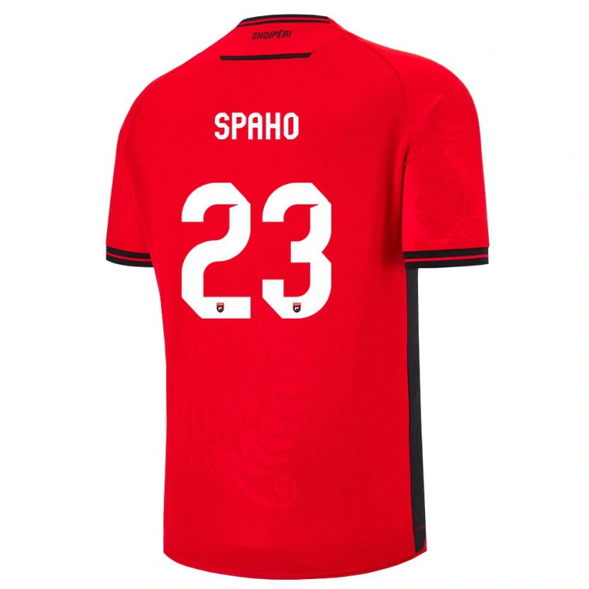 Danxen Niño Camiseta Albania Klesjana Spaho #23 Rojo Negro 1ª Equipación 26-28 La Camisa
