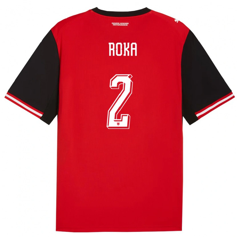 Danxen Niño Camiseta Austria Eaden Roka #2 Negro Blanco 1ª Equipación 26-28 La Camisa