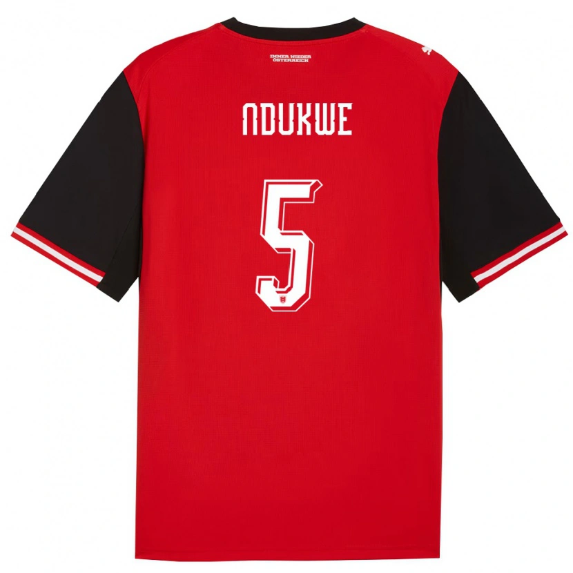 Danxen Niño Camiseta Austria Ifeanyi Ndukwe #5 Negro Blanco 1ª Equipación 26-28 La Camisa