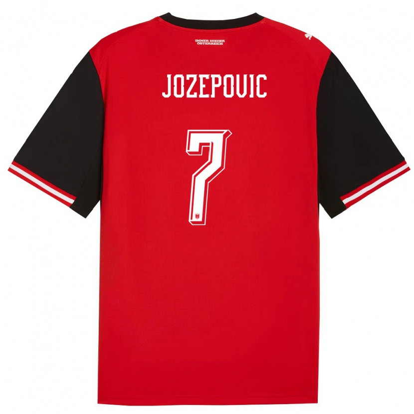 Danxen Niño Camiseta Austria Nicolas Jozepovic #7 Negro Blanco 1ª Equipación 26-28 La Camisa