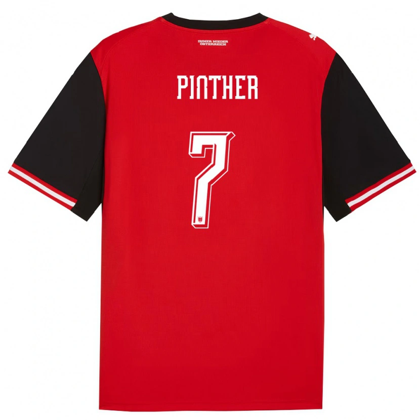 Danxen Niño Camiseta Austria Viktoria Pinther #7 Negro Blanco 1ª Equipación 26-28 La Camisa