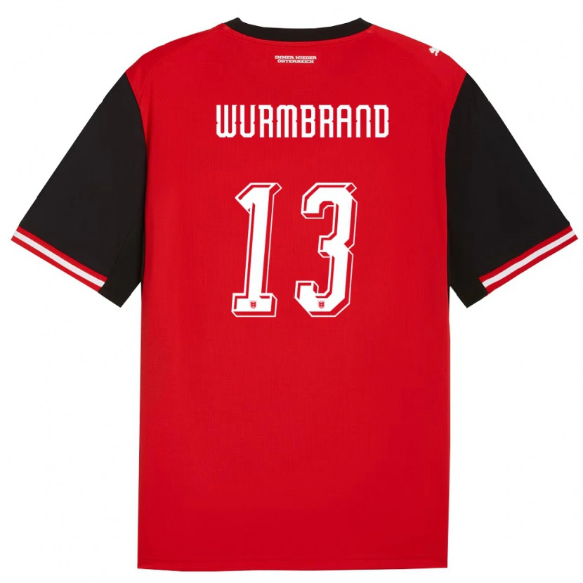 Danxen Niño Camiseta Austria Nikolaus Wurmbrand #13 Negro Blanco 1ª Equipación 26-28 La Camisa