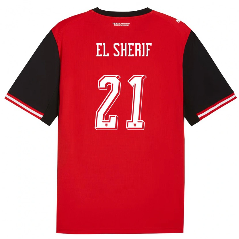 Danxen Niño Camiseta Austria Mariella El Sherif #21 Negro Blanco 1ª Equipación 26-28 La Camisa