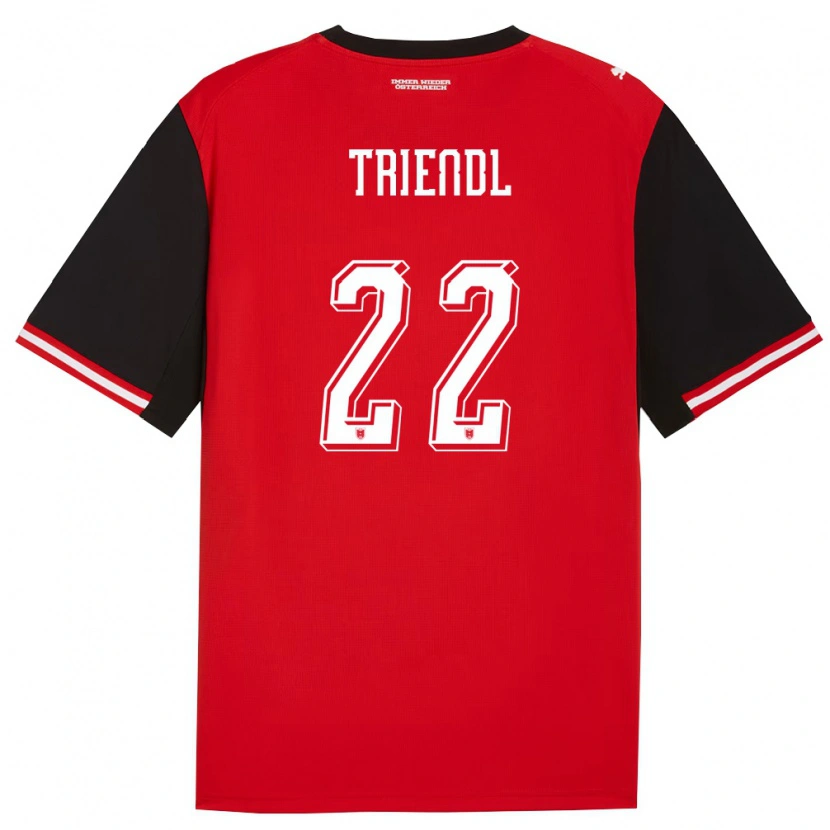 Danxen Niño Camiseta Austria Lena Triendl #22 Negro Blanco 1ª Equipación 26-28 La Camisa