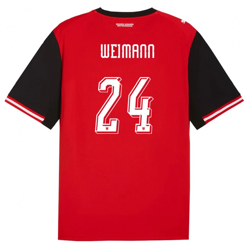 Danxen Niño Camiseta Austria Andreas Weimann #24 Negro Blanco 1ª Equipación 26-28 La Camisa