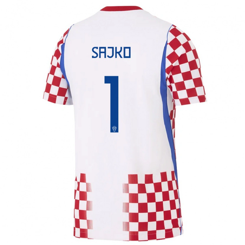 Danxen Niño Camiseta Croacia Tin Sajko #1 Blanco Rojo Azul 1ª Equipación 26-28 La Camisa