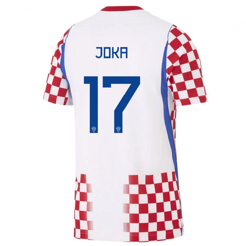 Danxen Niño Camiseta Croacia Rio Joka #17 Blanco Rojo Azul 1ª Equipación 26-28 La Camisa