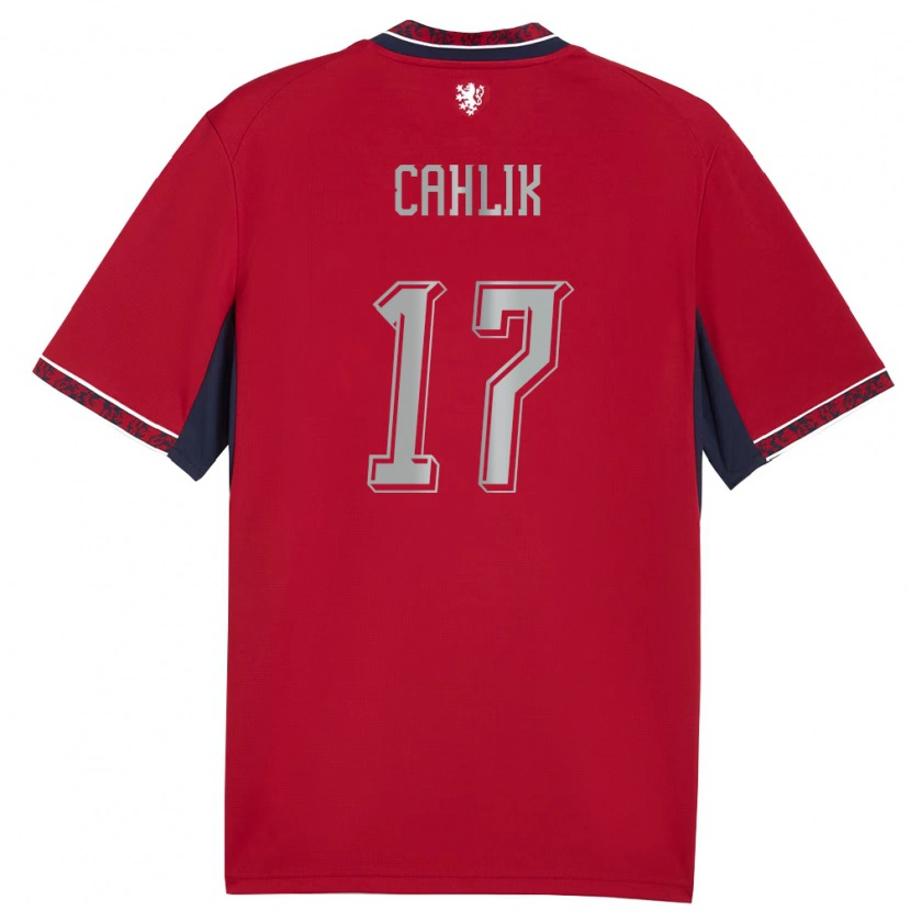 Danxen Niño Camiseta Chequia Jakub Cahlik #17 Rojo Blanco Marino 1ª Equipación 26-28 La Camisa