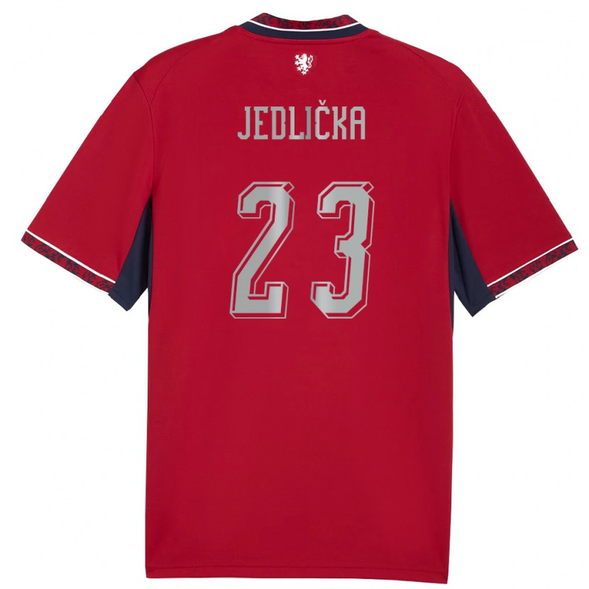 Danxen Niño Camiseta Chequia Martin Jedlicka #23 Rojo Blanco Marino 1ª Equipación 26-28 La Camisa