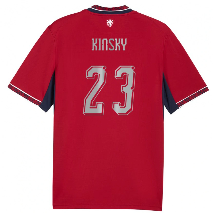 Danxen Niño Camiseta Chequia Antonin Kinsky #23 Rojo Blanco Marino 1ª Equipación 26-28 La Camisa