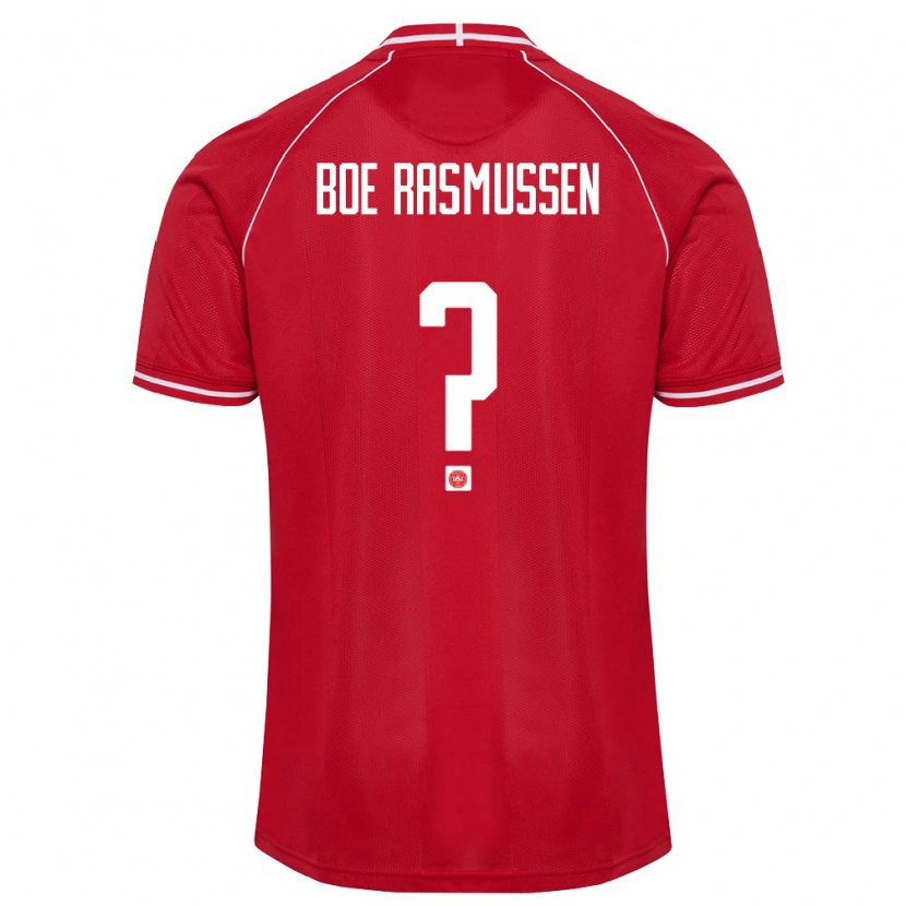 Danxen Niño Camiseta Dinamarca Hjalte Boe Rasmussen #0 Rojo Blanco 1ª Equipación 26-28 La Camisa