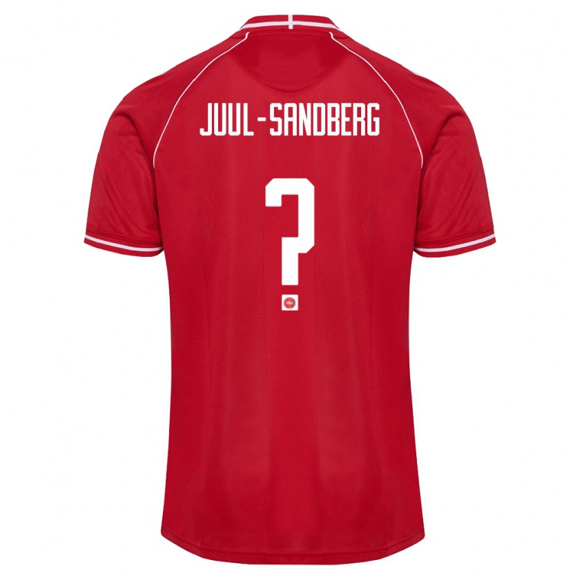 Danxen Niño Camiseta Dinamarca Nikolaj Juul-Sandberg #0 Rojo Blanco 1ª Equipación 26-28 La Camisa