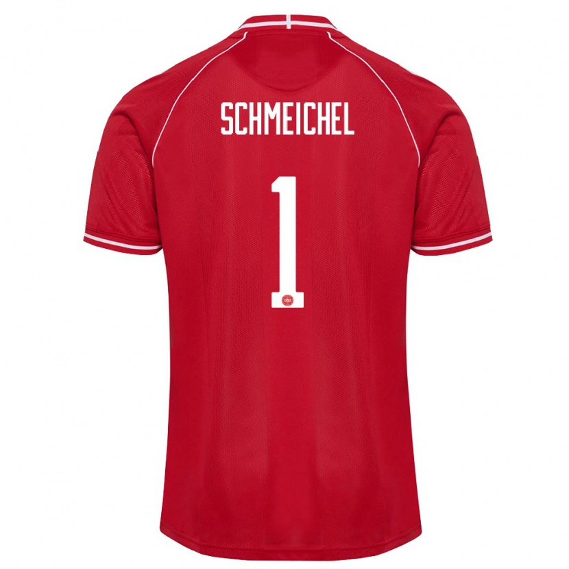Danxen Niño Camiseta Dinamarca Kasper Schmeichel #1 Rojo Blanco 1ª Equipación 26-28 La Camisa