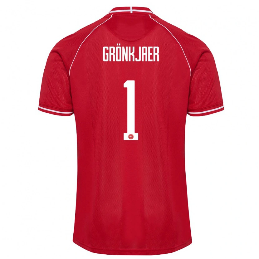 Danxen Niño Camiseta Dinamarca Bertil Grönkjaer #1 Rojo Blanco 1ª Equipación 26-28 La Camisa