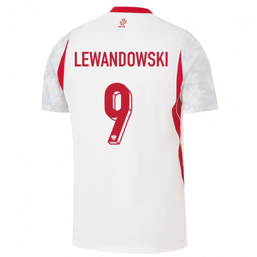 Danxen Niño Camiseta Polonia Robert Lewandowski #9 Blanco Rojo Gris 1ª Equipación 26-28 La Camisa