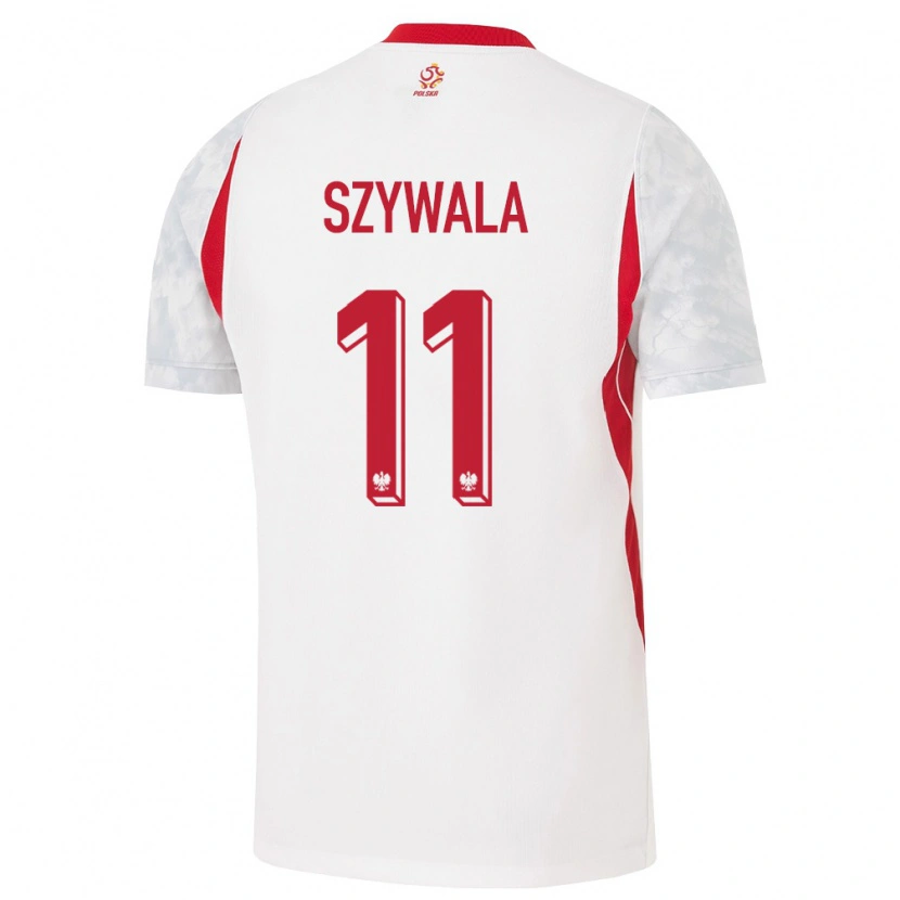 Danxen Niño Camiseta Polonia Bartosz Szywala #11 Blanco Rojo Gris 1ª Equipación 26-28 La Camisa
