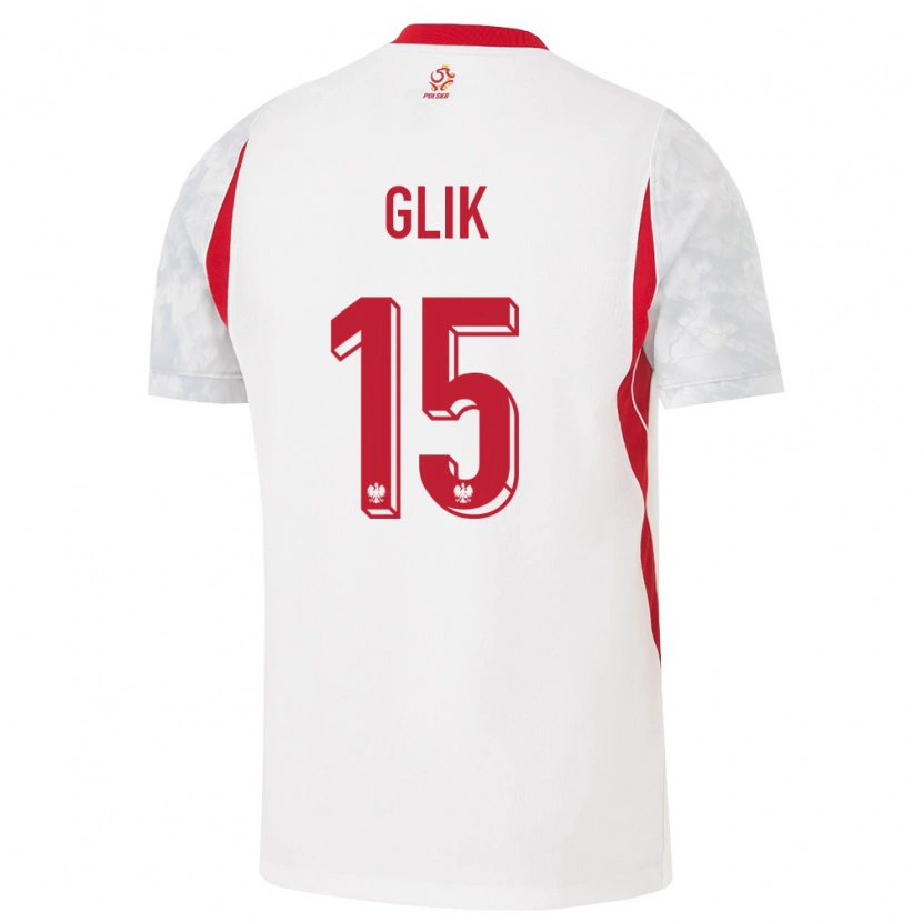 Danxen Niño Camiseta Polonia Kamil Glik #15 Blanco Rojo Gris 1ª Equipación 26-28 La Camisa