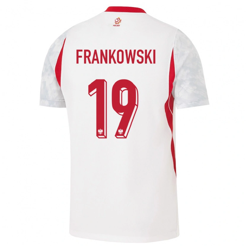 Danxen Niño Camiseta Polonia Przemyslaw Frankowski #19 Blanco Rojo Gris 1ª Equipación 26-28 La Camisa