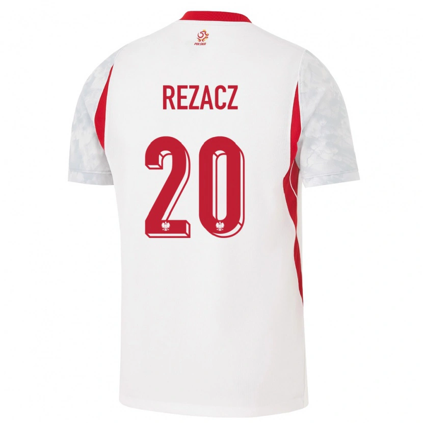 Danxen Niño Camiseta Polonia Wojciech Rezacz #20 Blanco Rojo Gris 1ª Equipación 26-28 La Camisa
