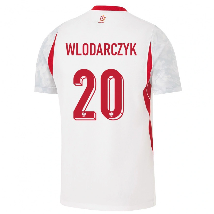 Danxen Niño Camiseta Polonia Szymon Wlodarczyk #20 Blanco Rojo Gris 1ª Equipación 26-28 La Camisa