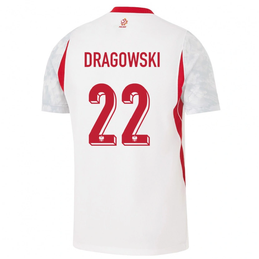 Danxen Niño Camiseta Polonia Bartłomiej Drągowski #22 Blanco Rojo Gris 1ª Equipación 26-28 La Camisa