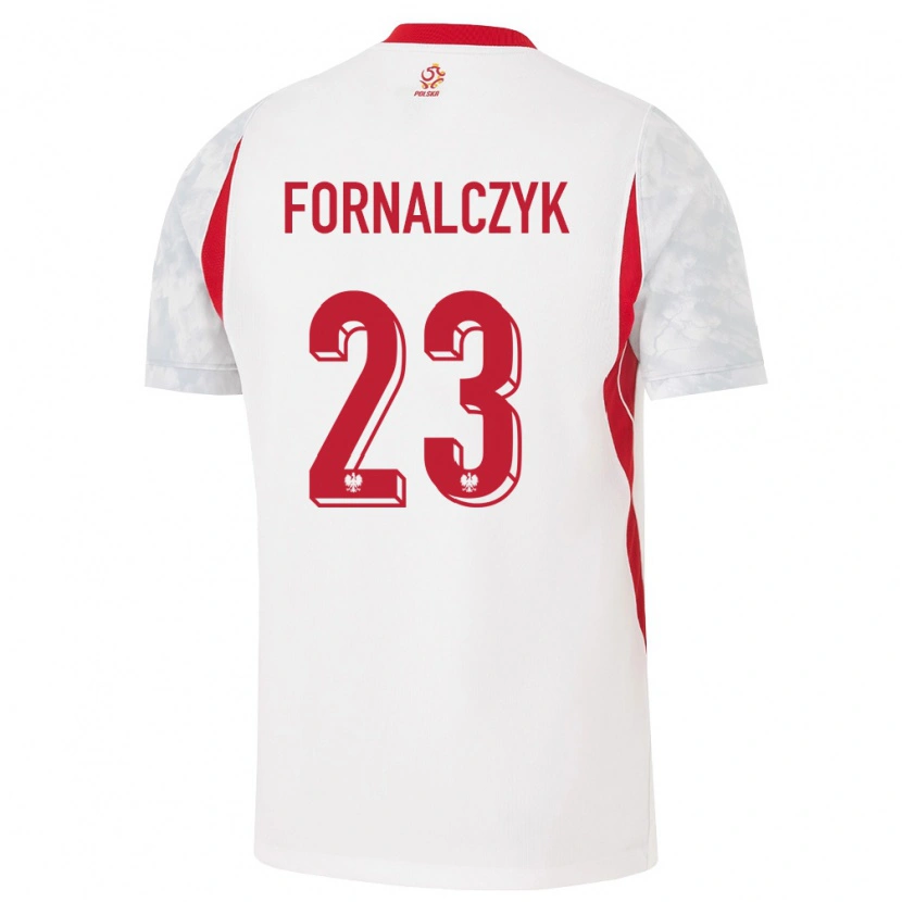 Danxen Niño Camiseta Polonia Mariusz Fornalczyk #23 Blanco Rojo Gris 1ª Equipación 26-28 La Camisa