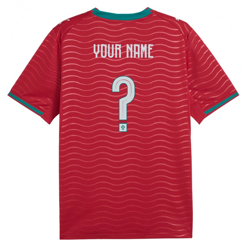 Danxen Niño Camiseta Portugal Su Nombre #0 Rojo Verde Blanco 1ª Equipación 26-28 La Camisa