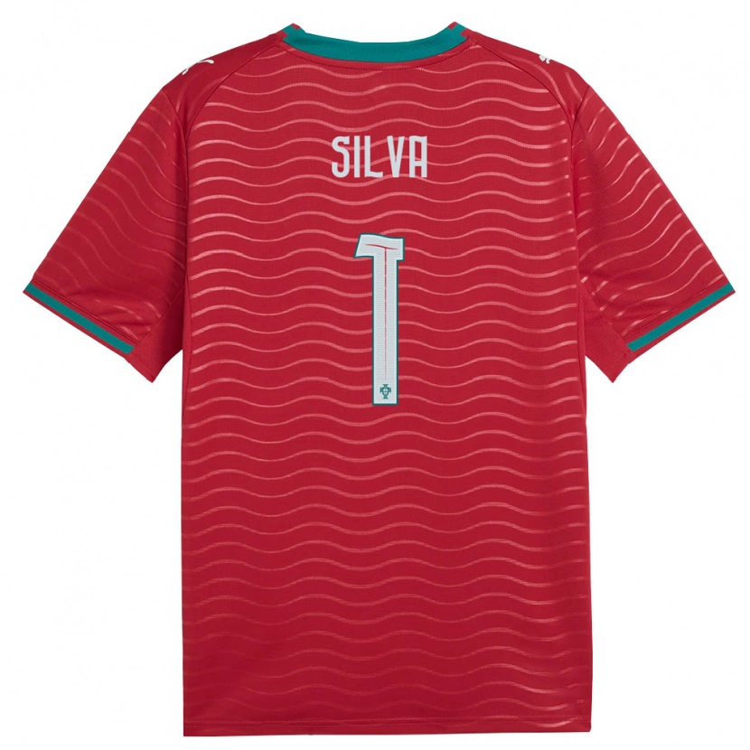 Danxen Niño Camiseta Portugal Dinis Silva #1 Rojo Verde Blanco 1ª Equipación 26-28 La Camisa