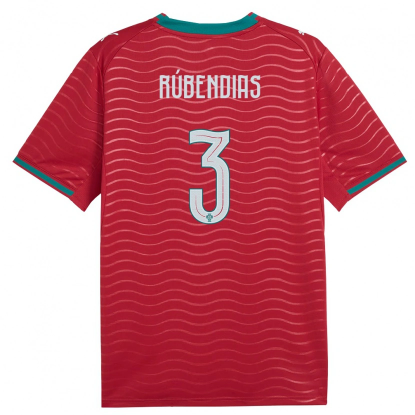 Danxen Niño Camiseta Portugal Rúben Dias #3 Rojo Verde Blanco 1ª Equipación 26-28 La Camisa