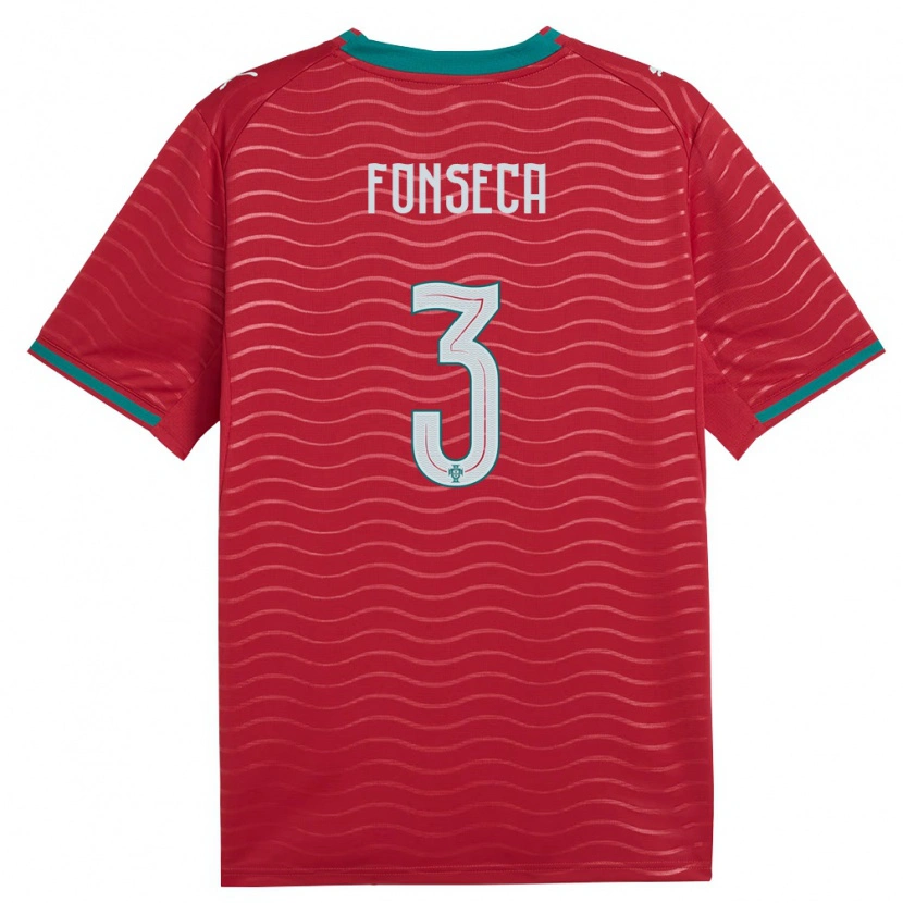 Danxen Niño Camiseta Portugal Joao Fonseca #3 Rojo Verde Blanco 1ª Equipación 26-28 La Camisa