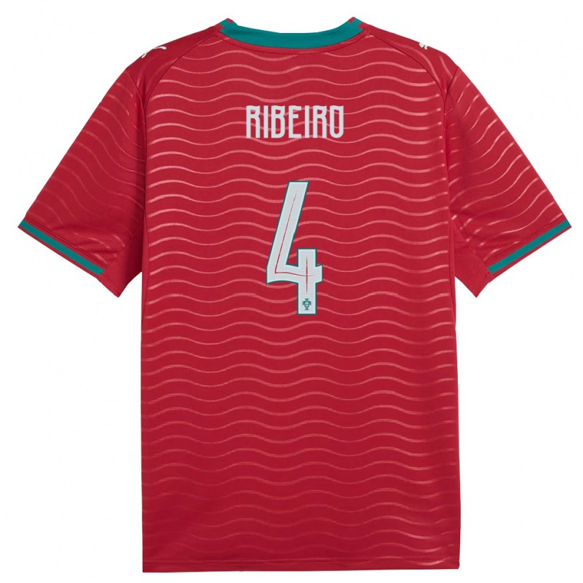 Danxen Niño Camiseta Portugal Ricardo Ribeiro #4 Rojo Verde Blanco 1ª Equipación 26-28 La Camisa