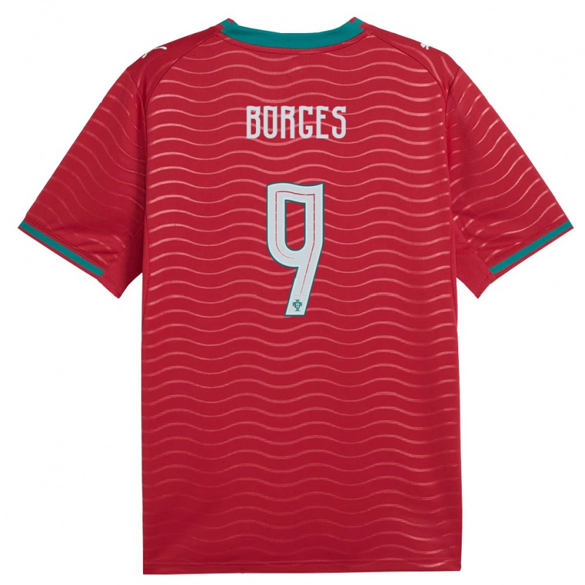 Danxen Niño Camiseta Portugal Ana Borges #9 Rojo Verde Blanco 1ª Equipación 26-28 La Camisa